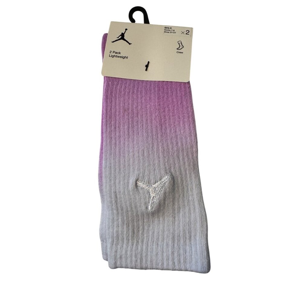 Jordan Pink and Gray Kids Crew Socks